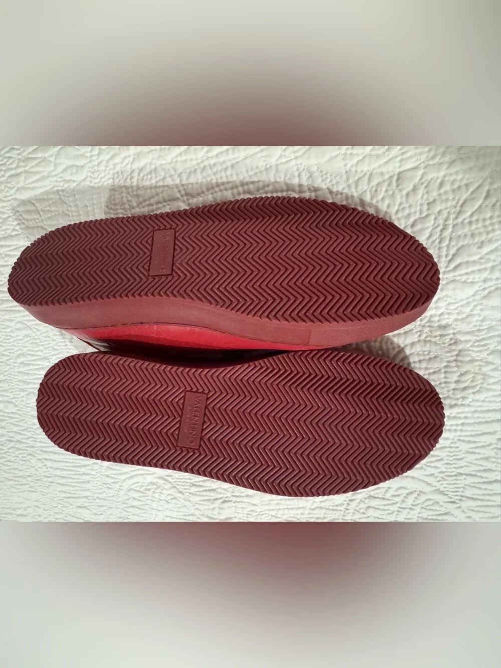 Valentino Men’s Red Low-Top Logo-Embossed Leather Sneaker